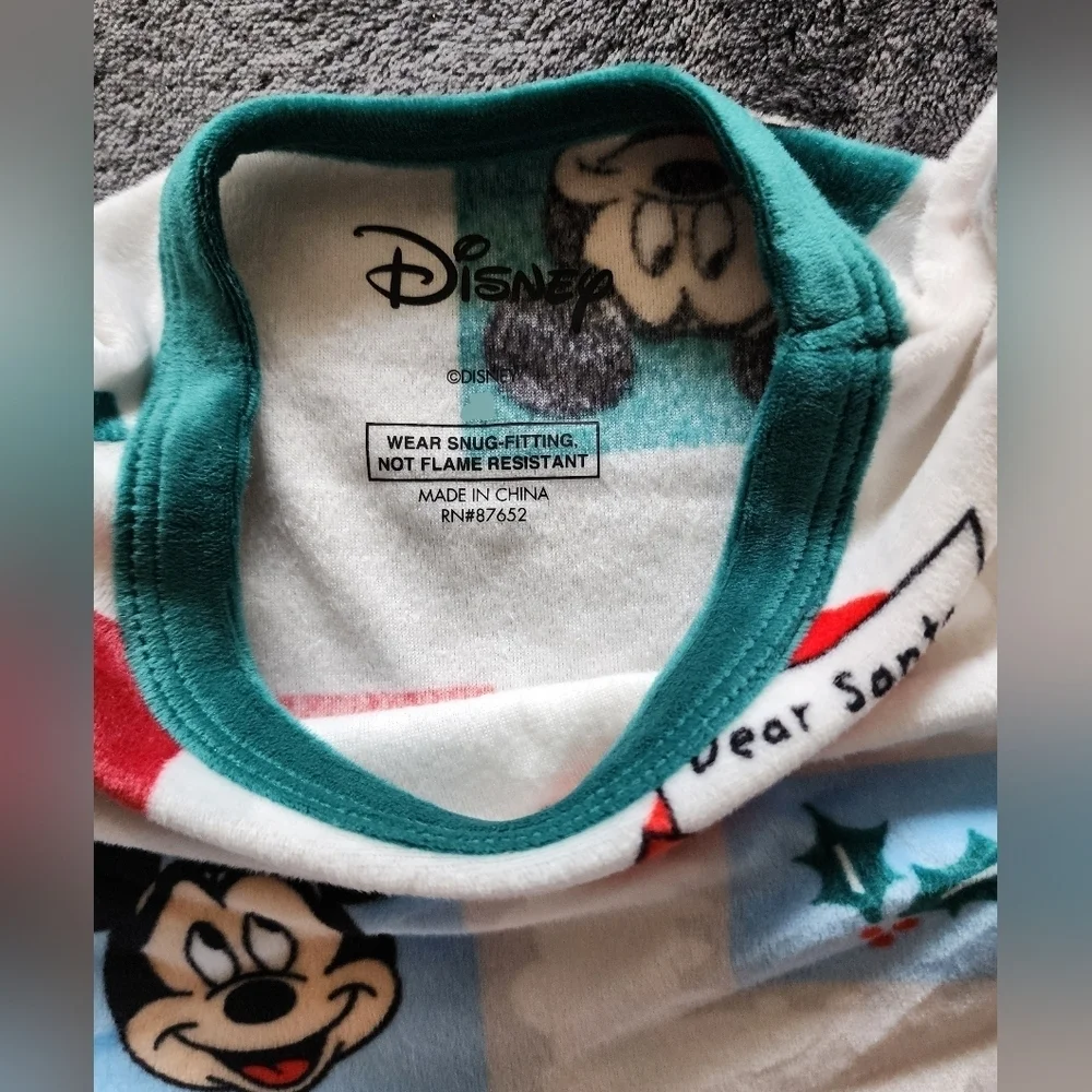 NWT Kids' Christmas Disney Mickey Minnie Mouse 2pc Snug Fit Pajama Set Size 4 10